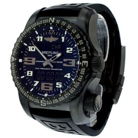 replica breitling professional emergency ii night mission black band|breitling emergency mission.